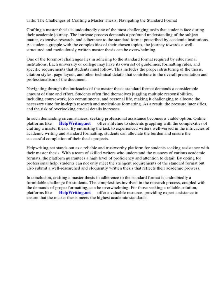 Master thesis standard format pdf thesis geology