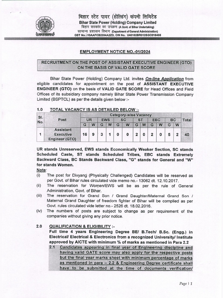 BSPHCL 01 2024 | PDF