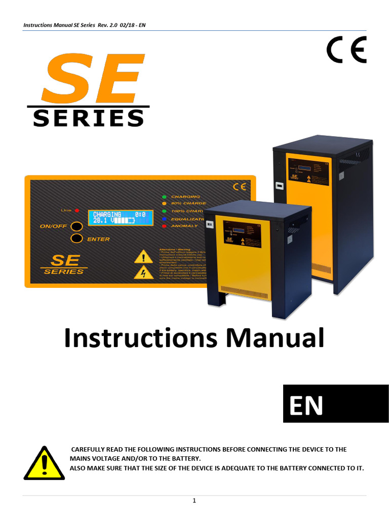 SE Series User Manual EN 1 | PDF | Battery Charger | Electrical Connector