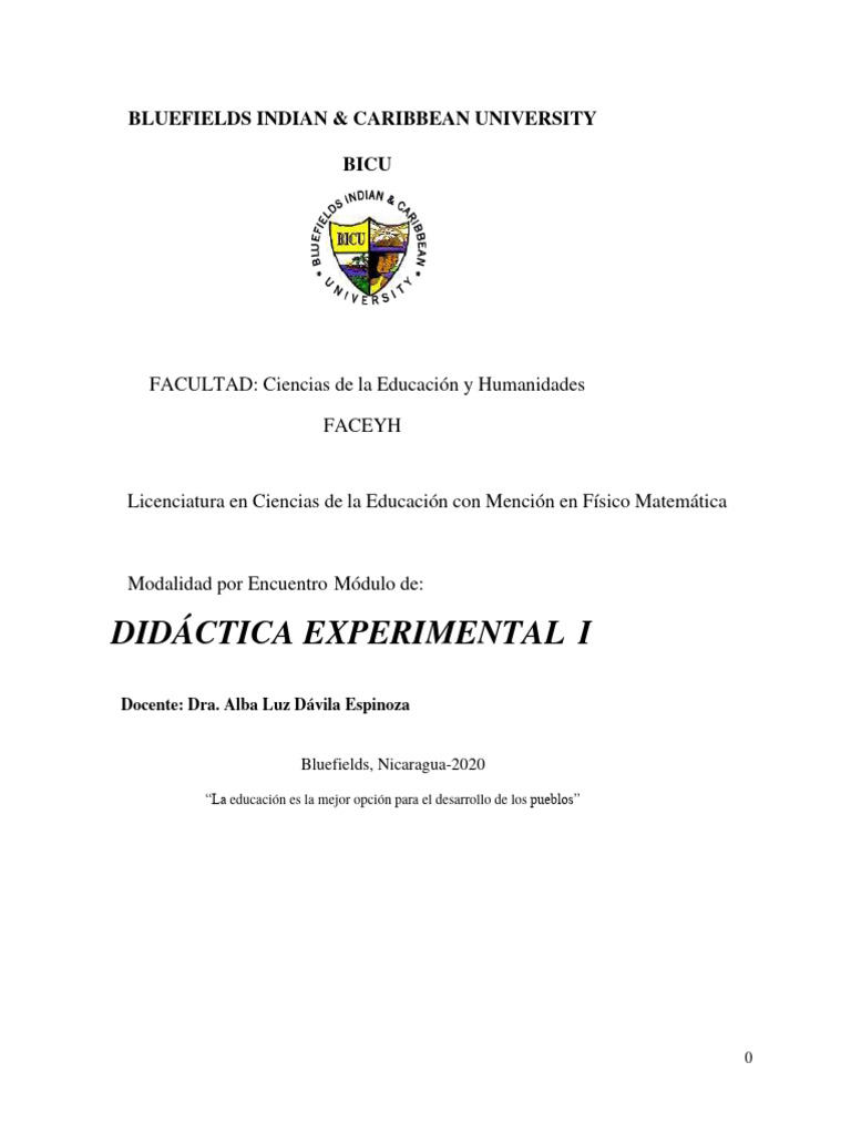Modulo Didactica Experimental I 2023 | PDF