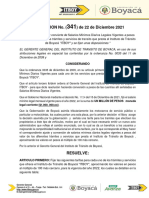Resolucion 341 de Diciembre 2021 - Tarifas para El 2022