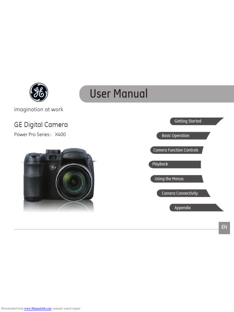 GE Digital Camera x400 Power Pro Series PDF Camera Flash