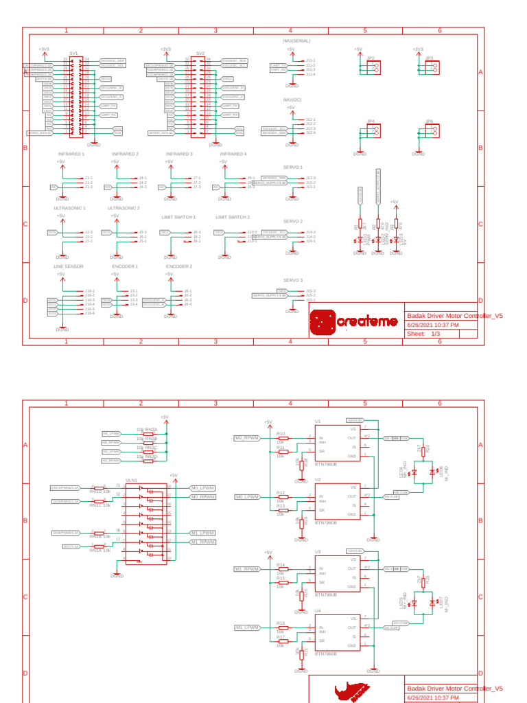 Motor Driver and Sensor Adapter - Schematic | PDF