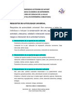 REQUISITOS DE AUTOCUIDADO UNIVERSAL (Resumen)