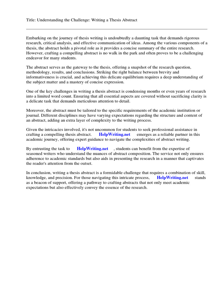 What Is Abstract in Thesis Writing | PDF | Thesis | Abstract (Summary)