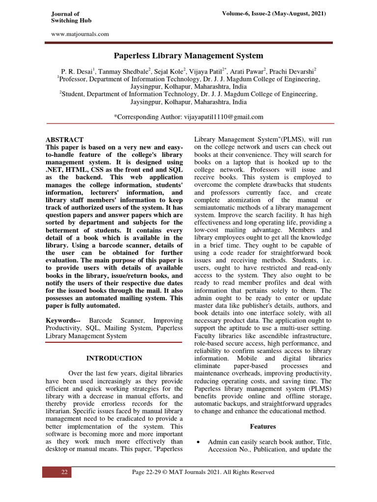 Paperless Library Management System Edited PDF