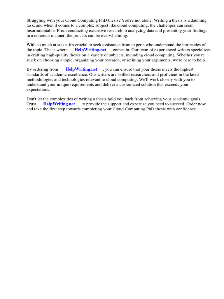 Cloud Computing PhD Thesis Support | PDF | Cloud Computing | Computing