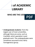 USERS of ACADEMIC LIBRARY