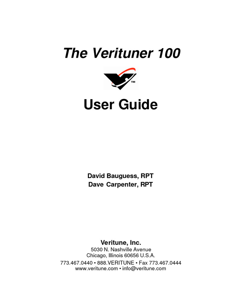 The Verituner User Guide | PDF | Computer File | Menu (Computing)