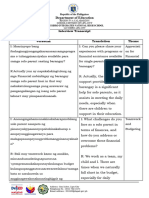 Department of Education: Interview Transcript Respondent #1 Verbatim Translation Theme