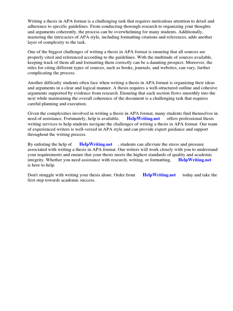 Mastering APA Thesis Writing Tips | PDF | Apa Style | Thesis