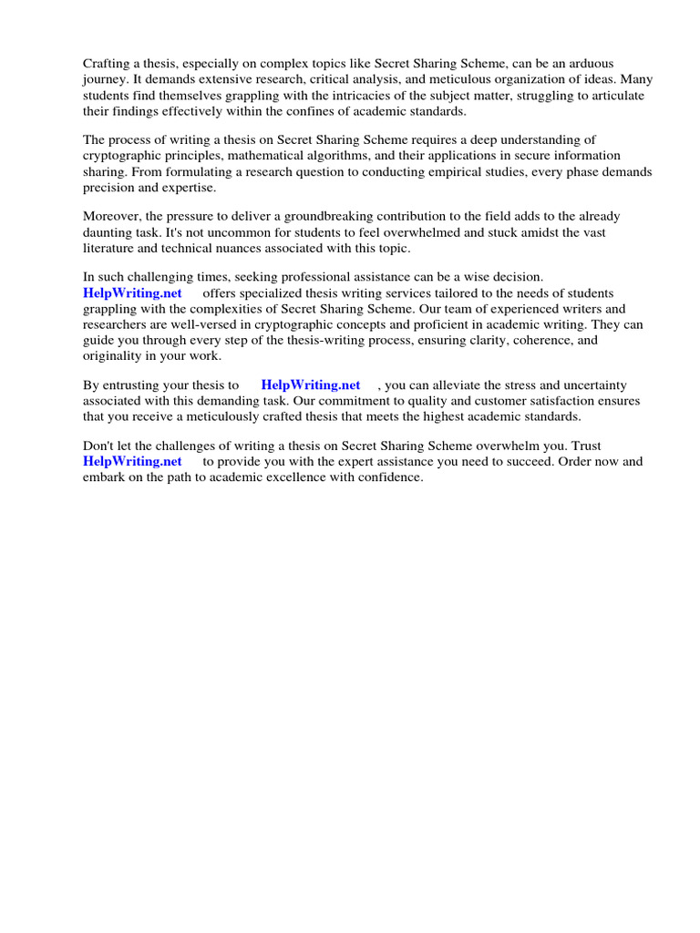 Secret sharing scheme thesis pdf cryptography monte carlo method