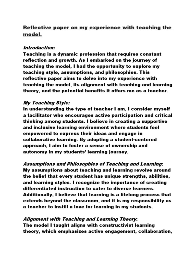 reflective-paper-on-my-experience-with-teaching-the-model-pdf