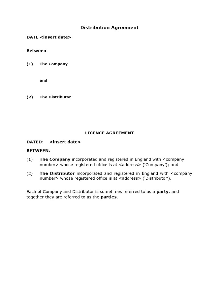 Distibution Agreement 1 | PDF