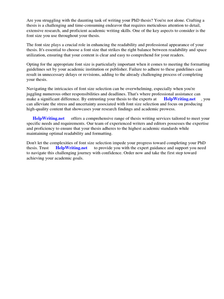 PHD Thesis Font Size | PDF