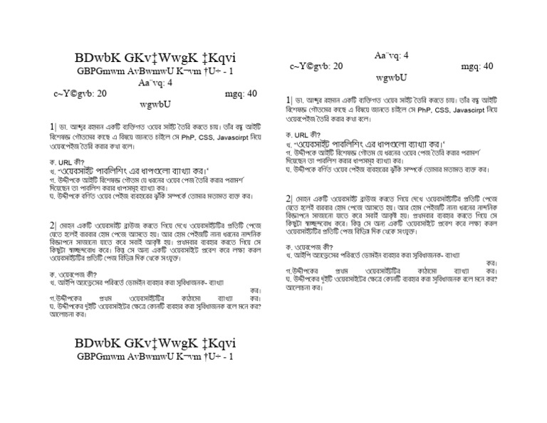 ICT Question Chapter 4 | PDF