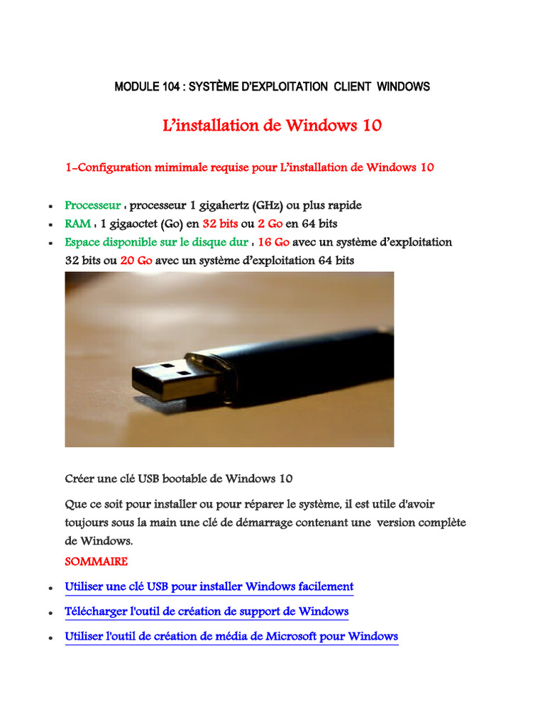 Installer Windows 10 : Guide Complet | PDF | Installation (Programmes ...