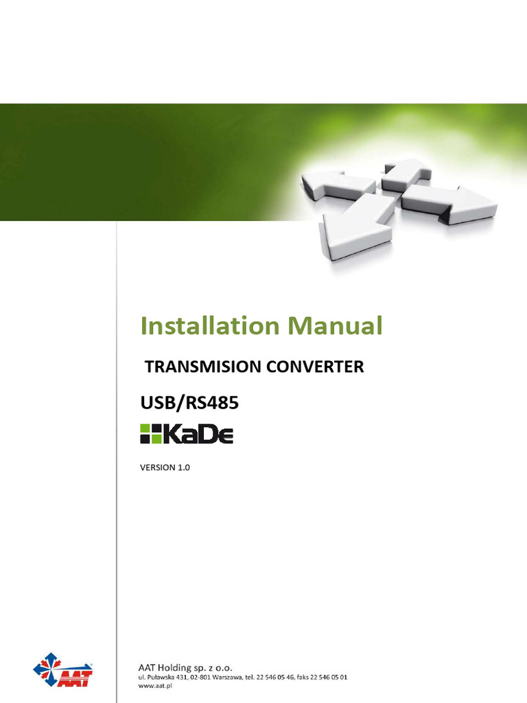 Installation Manual - USB-RS485 Converter | Download Free PDF | Usb ...