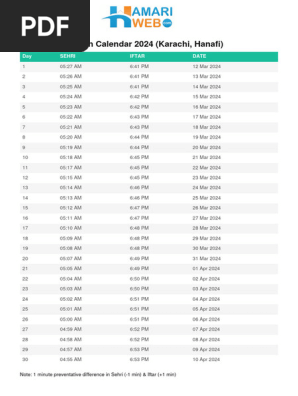 Karachi-ramadan-calendar-2024-Hamariweb