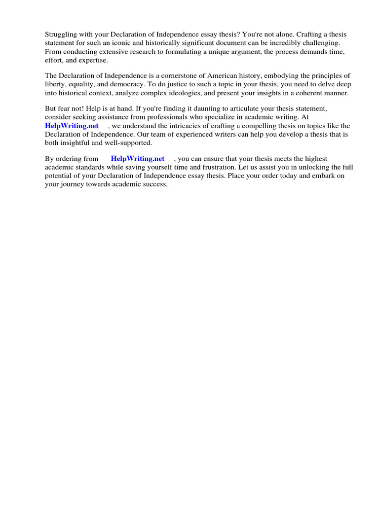 how to cite declaration of independence in essay