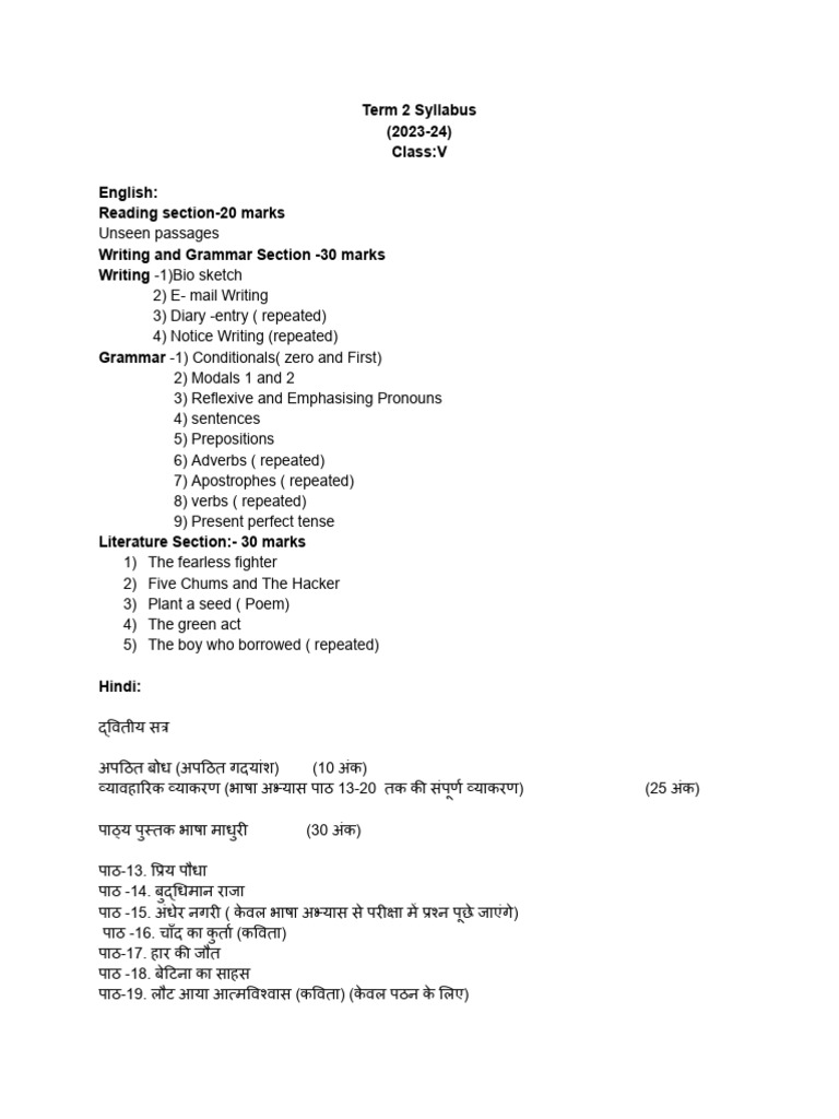 Term 2 Syllabus 23 24 Pdf