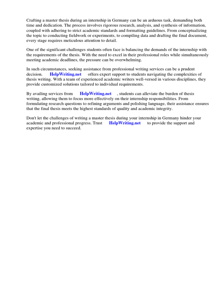 Master Thesis Internship Germany Download Free Pdf Analysis Of