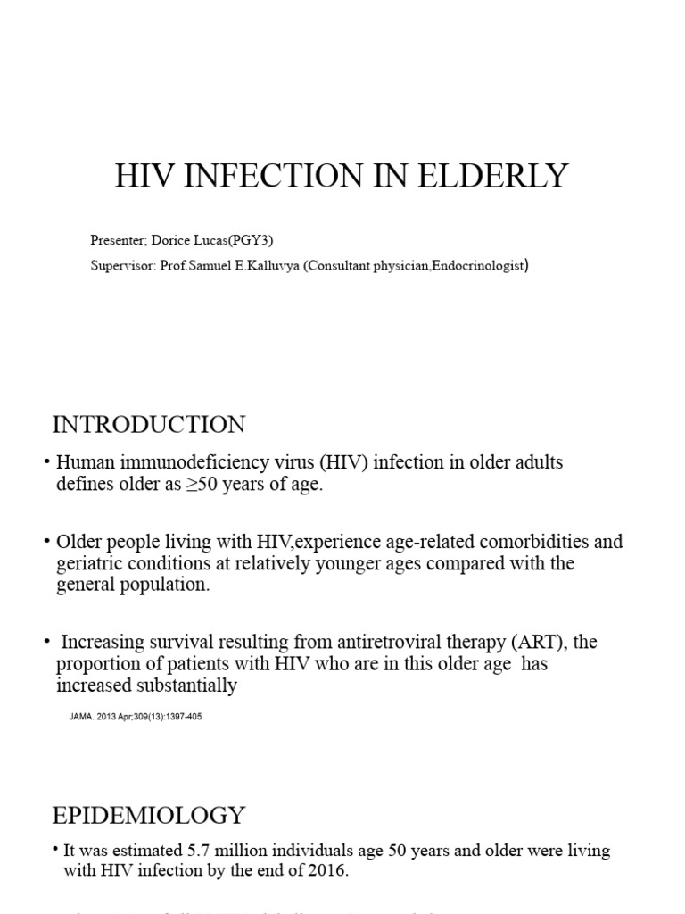 HIV Infection Challenges in the Elderly | PDF | Hiv/Aids | Management ...