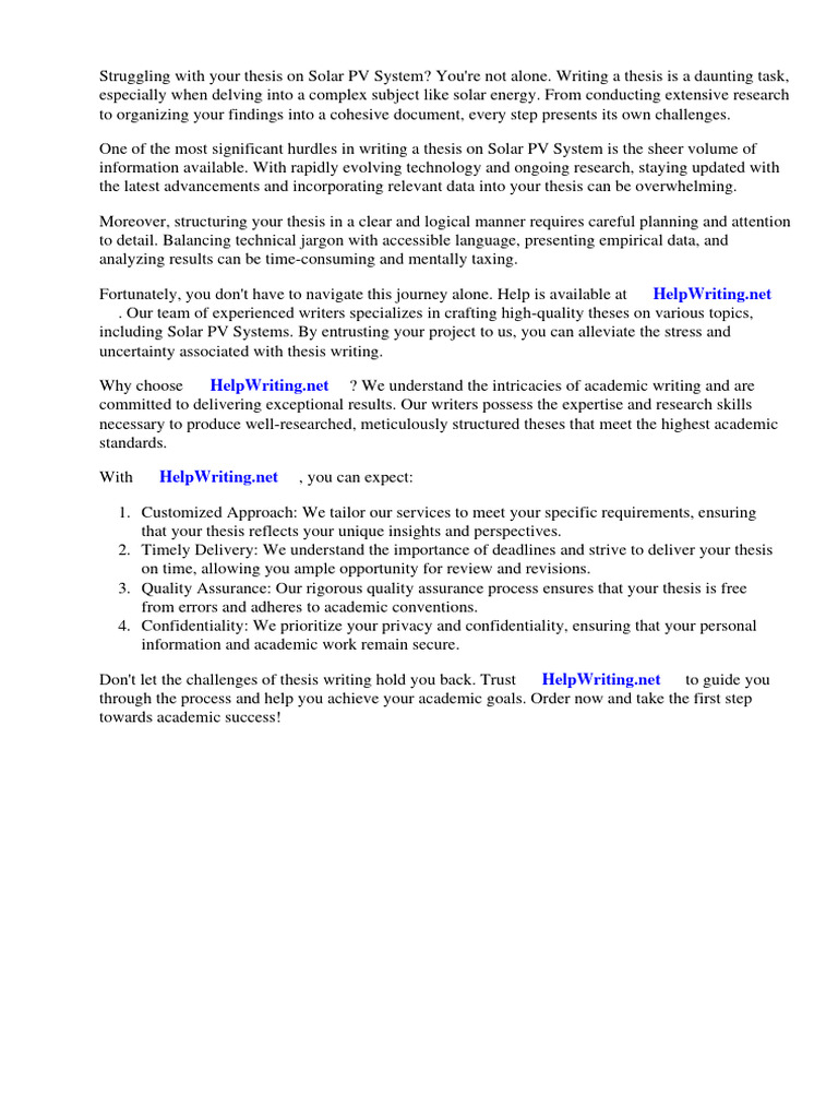 Thesis On Solar Pv System Pdf