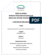 KERTAS KERJA KURSUS PENGURUSAN JENAZAH HCBe 2018