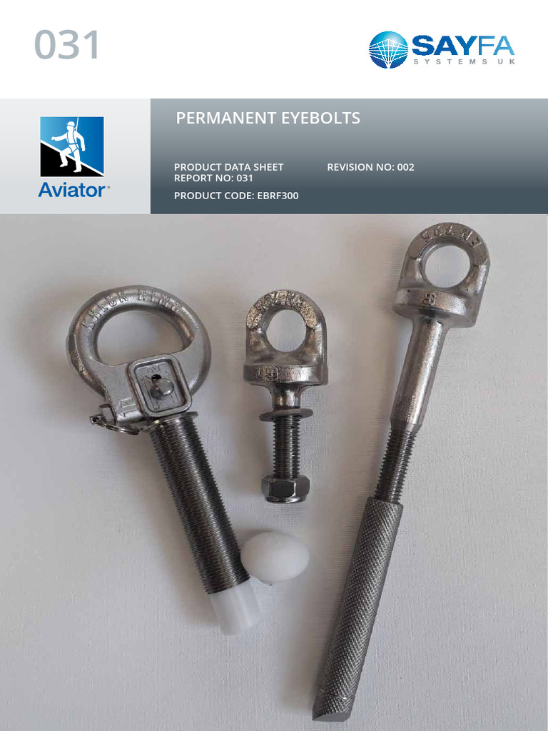 Sayfa Permanent Eyebolts Overview | PDF