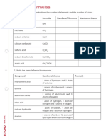 Chemical Formulae Worksheet