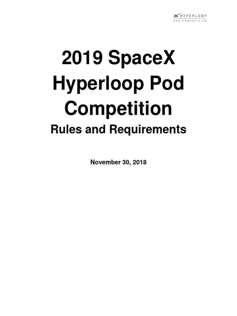 2019 SpaceX Hyperloop Pod Guidelines | PDF | Hyperloop | Physical Sciences