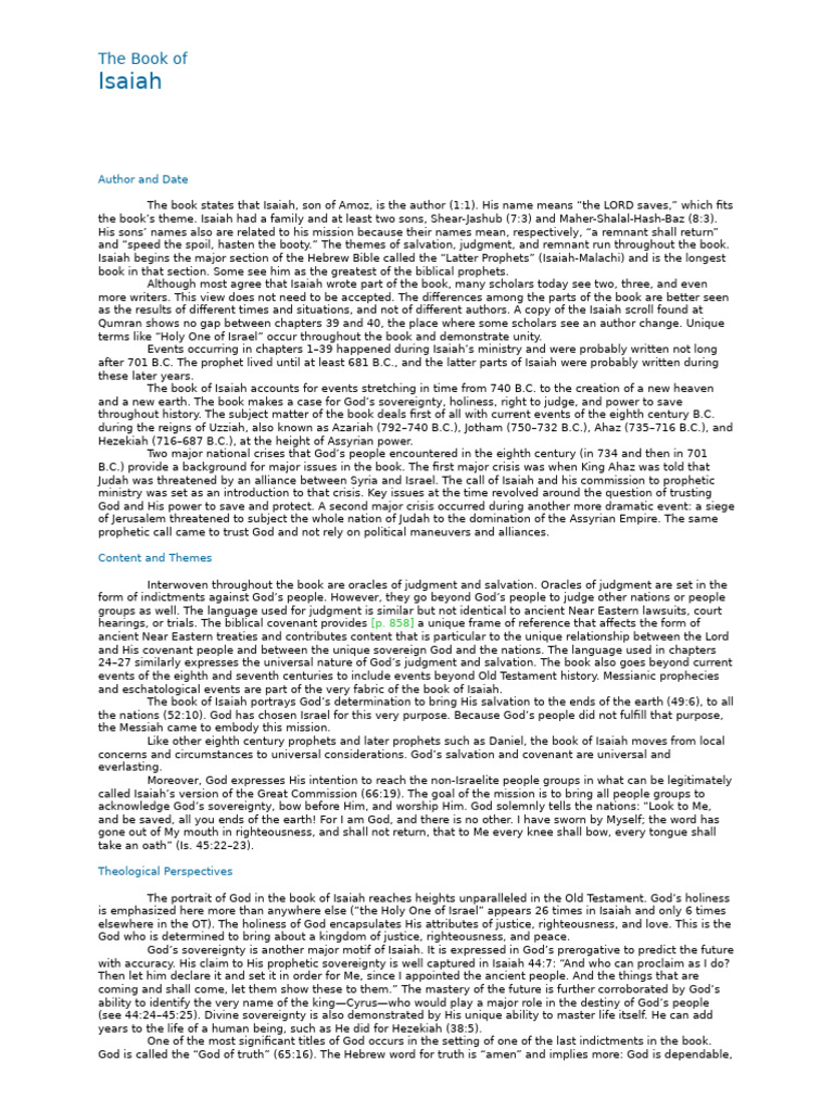 Insights on the Book of Isaiah | PDF | Isaiah | Book Of Isaiah