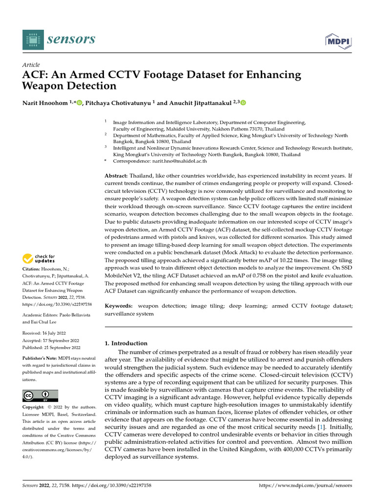 Weapon Detection | PDF | Closed Circuit Television | Computer Vision