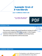 Two Sample Test of Hypothesis and Confidence Intervals IE2101 112523