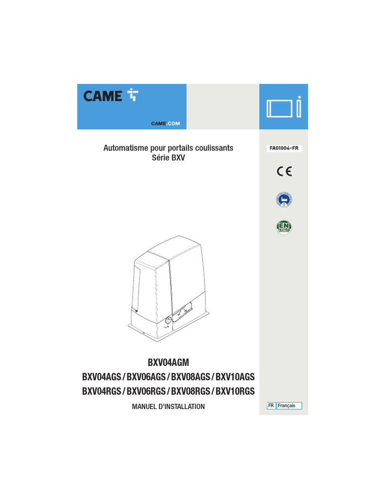 Automatisme Portail Coulissant BXV PDF Sécurité — free download