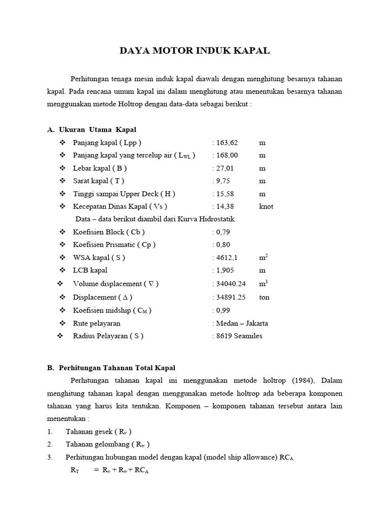 Menghitung Daya Motor Induk Kapal | PDF | Teknologi & Rekayasa