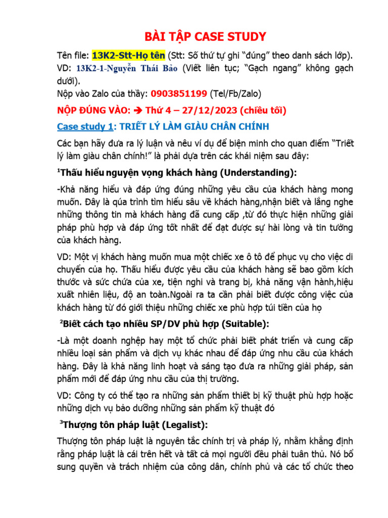 Case Study Bài Làm Pdf