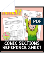 Conics Reference Sheet Freebie