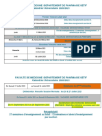 Calenderier Universitaire - 2020 2021