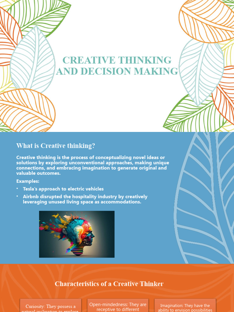 Creative thinking and decision making pdf decision making creativity
