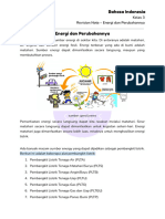 Revision Note Bahasa Indonesia Kelas 3 Tema 6 Energi Dan Perubahannya