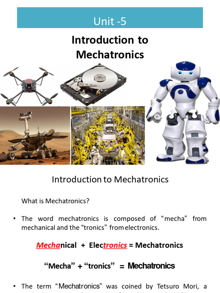 Unit 5 Mechatronics, Hydraulic and Pneumatic actuationFME&M PDF