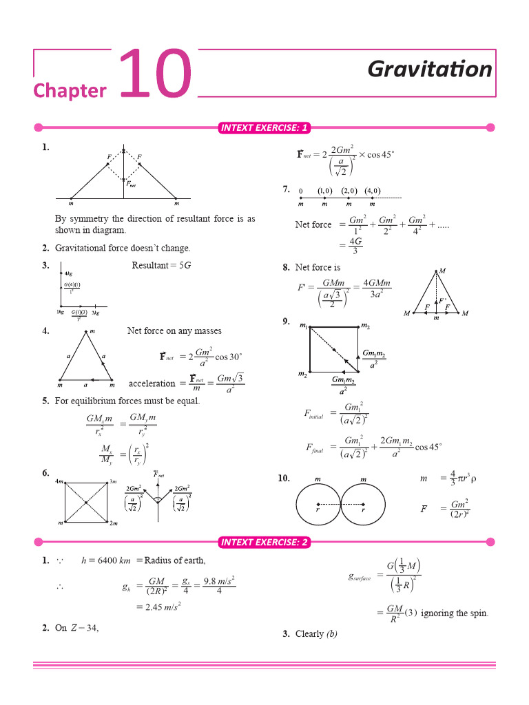 Gravitational Forces and Equilibrium Analysis | PDF | Force | Classical ...