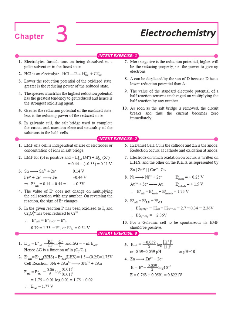 Electrode Potentials in Electrochemistry | PDF | Redox | Electrochemistry