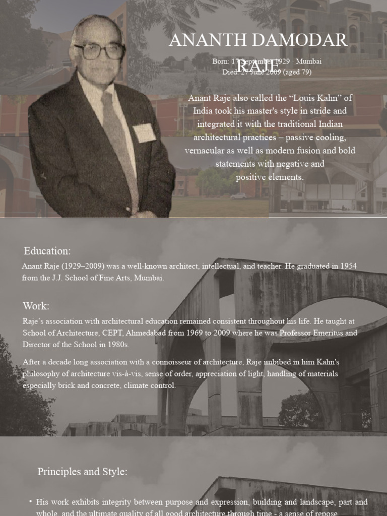 Anant Raje: Architect of Indian Modernism | PDF | Architect