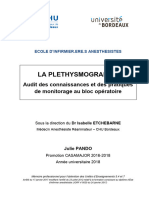 La Plethysmographie. Audit Des Connaissances Et Des Pratiques de Monitorage Au Bloc Operatoire. Julie Pando Ecole de Bordeaux 2018