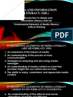 Introduction To MIL (Part 3) - Elements of Media Literacy and Critical Thinking