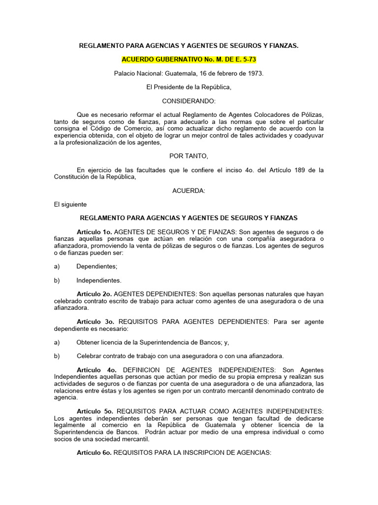 Reglamento Agentes de Seguros y Fianzas | PDF | Seguro | Póliza de seguros