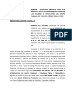 Denuncia Por El Delito de Violencia Física y Psicológica A La Comisaría PNP - Chavinillo